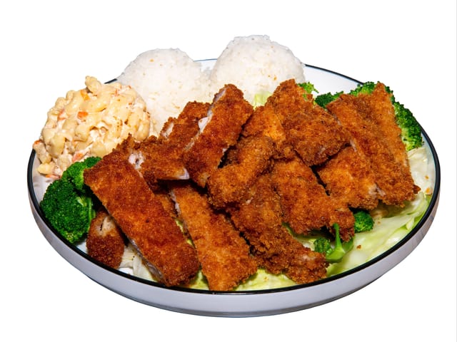Halal Crispy Chicken Katsu Plate.