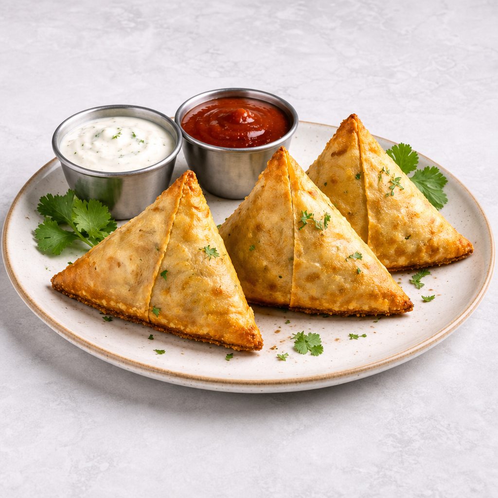 3.Samosa & Veg Curry.