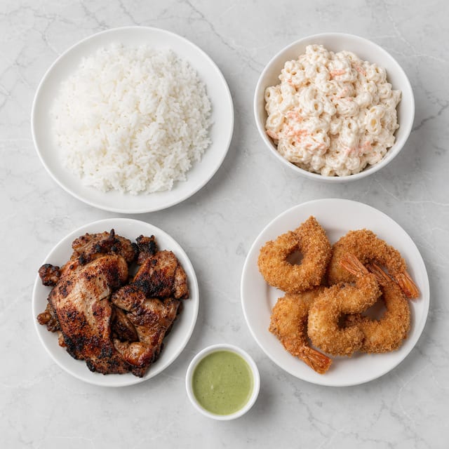 Shrimp & BBQ Chicken Combo.