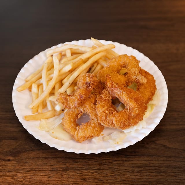 51. Fried Shrimps With French Fries.